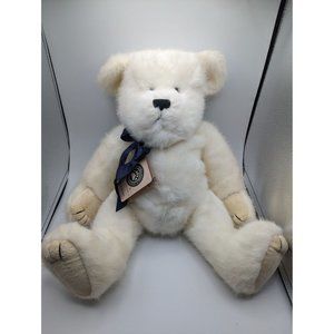 Vtg. Boyds Stuffed Bear Large White Blue Bow Alabaster B. Bigfoot Plush Retired
